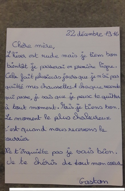 Un Mot Avec Les Lettre Suivante Lettre à une mère de Poilu – Groupe scolaire Sophie BARAT